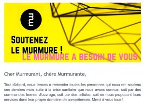 Création de newsletter par Foxie Com' pour Le Murmure Editeur