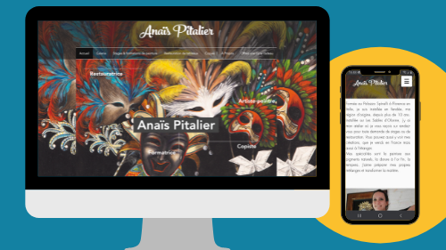Crétion du site web d'Anais Pitalier par Foxie Com