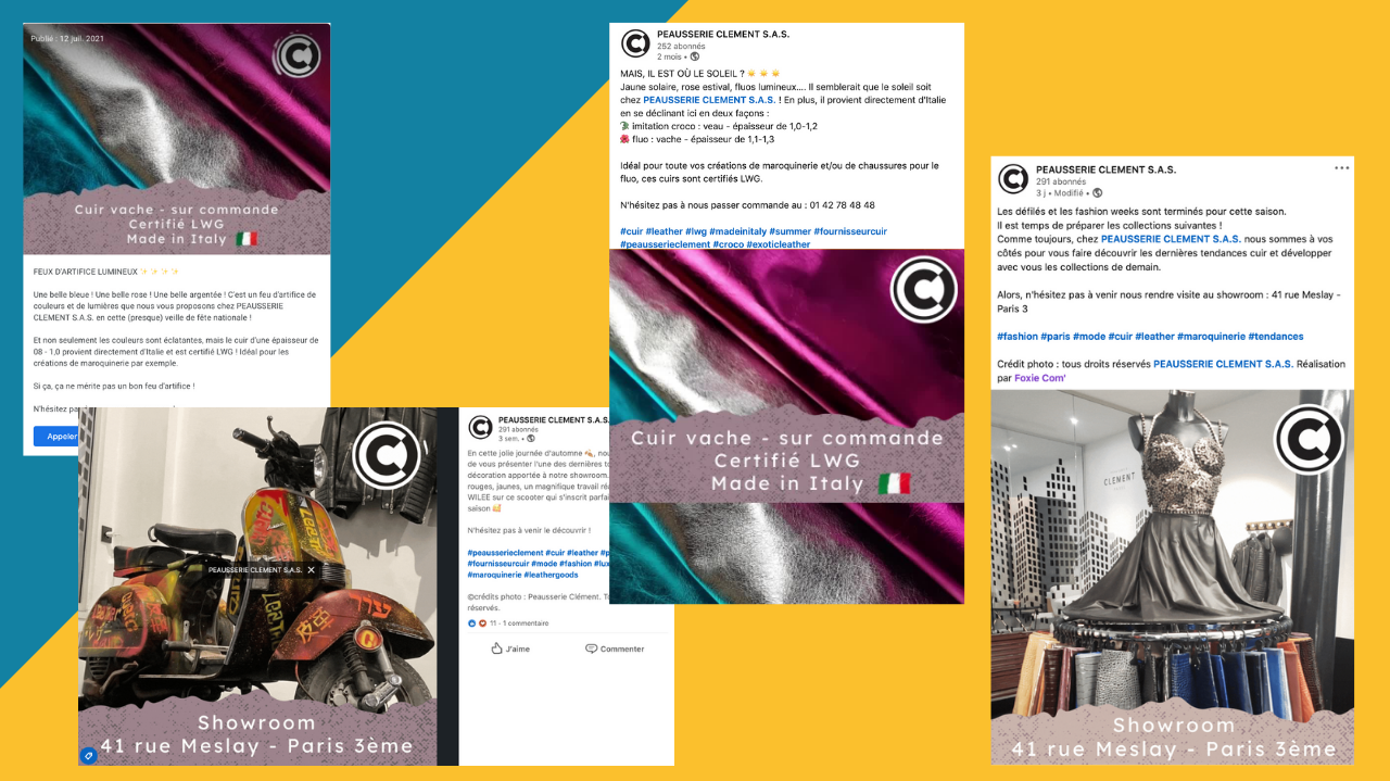 post LinkedIn pour peausserie clement par Foxie Com